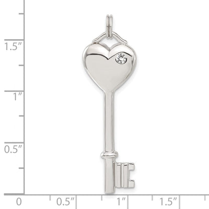 Sterlingsilber Zirkonia Herz Key Anhänger