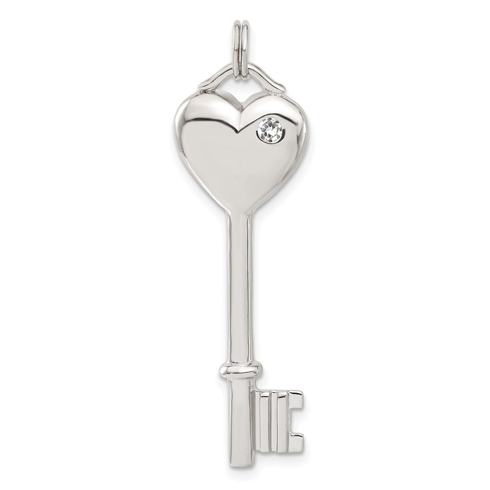 Sterlingsilber Zirkonia Herz Key Anhänger
