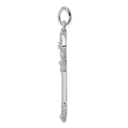 Sterlingsilber Rhodiniert Zirkonia Key Anhänger