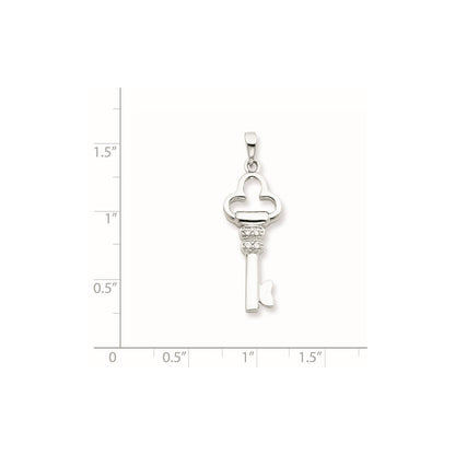Sterlingsilber Zirkonia Key Anhänger