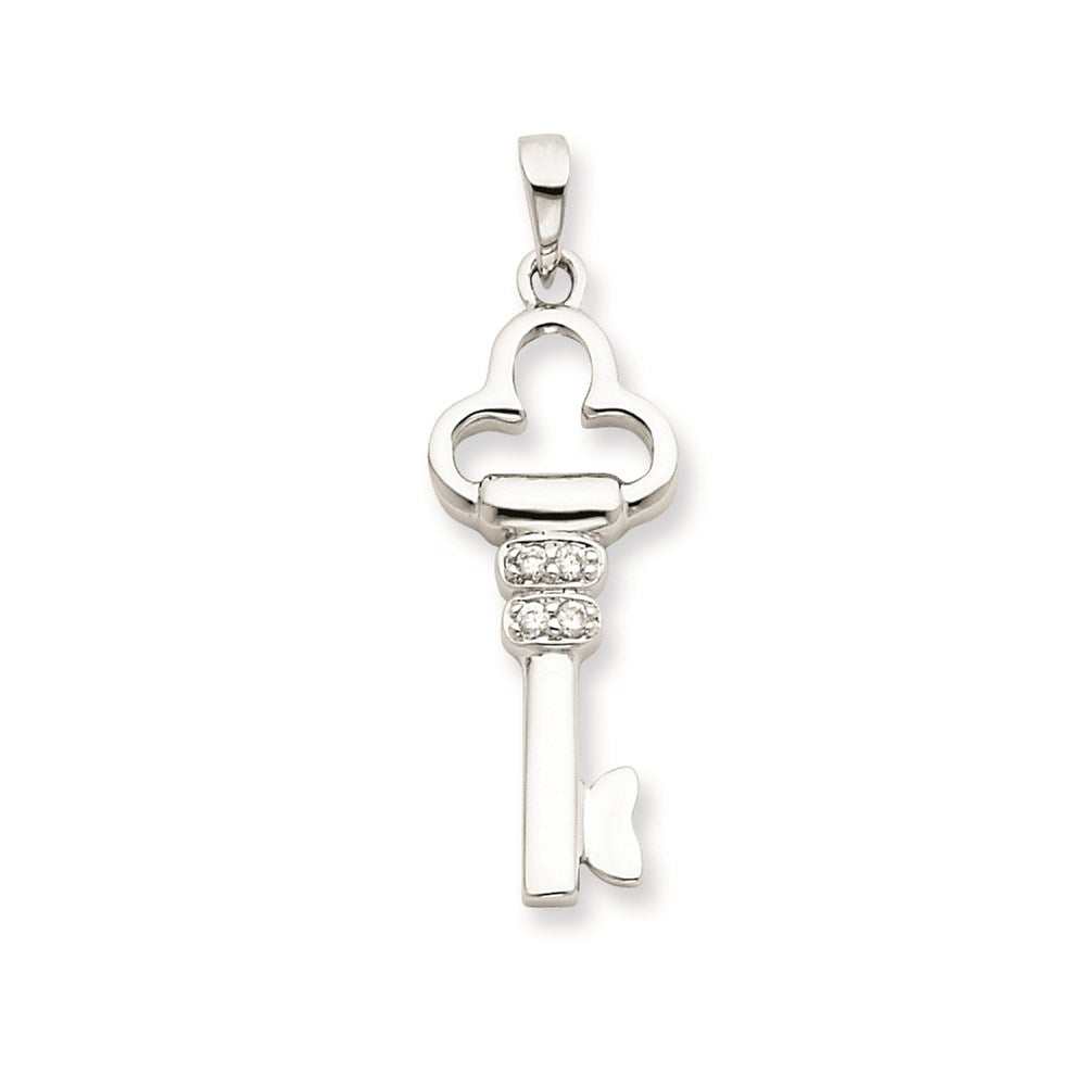 Sterlingsilber Zirkonia Key Anhänger