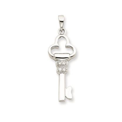 Sterlingsilber Zirkonia Key Anhänger