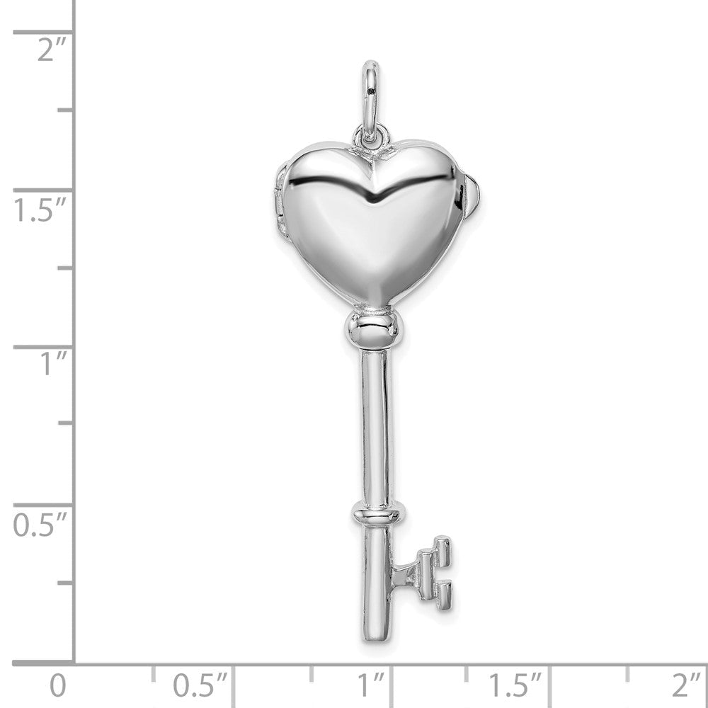 Sterlingsilber Rhodiniert Medaillon Key Anhänger