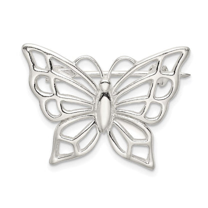 Sterlingsilber Poliert Schmetterling Brosche