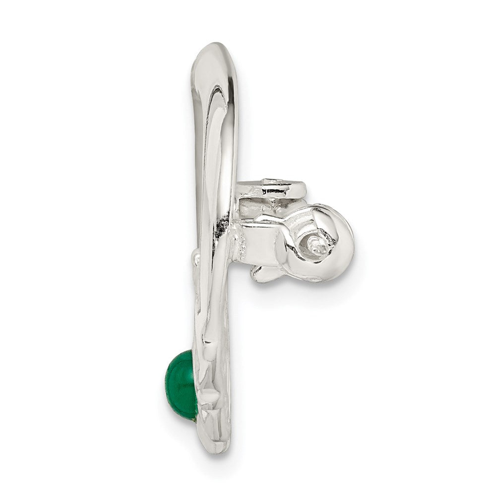 Sterlingsilber Poliert Grün Zirkonia Claddagh Brosche