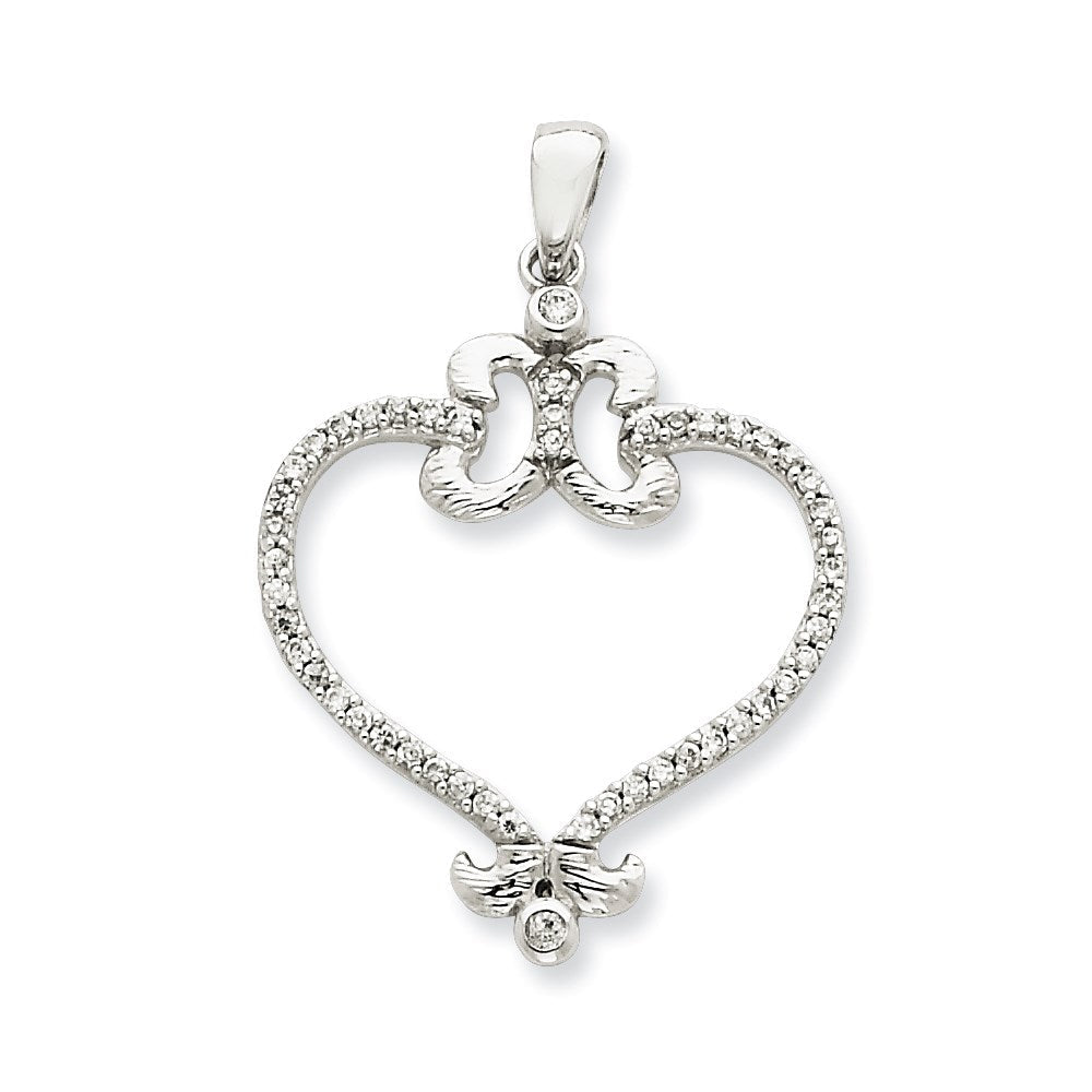 Sterlingsilber Zirkonia Herz Anhänger