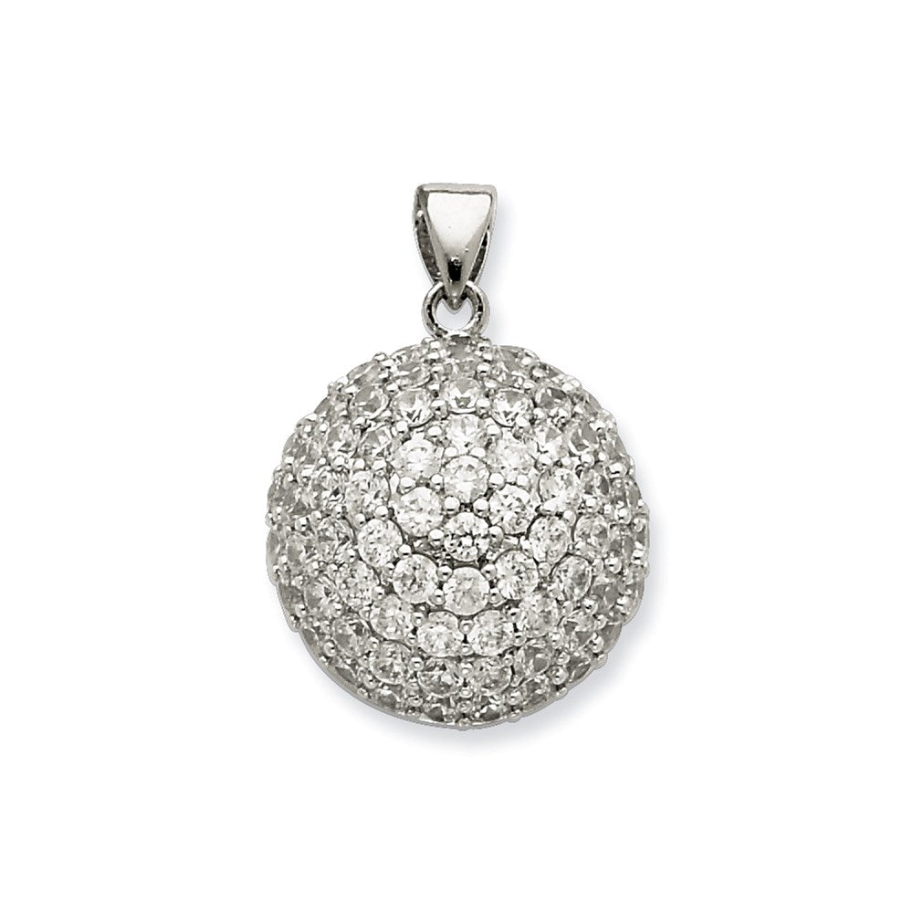 Sterlingsilber Zirkonia Offen-back Kugel Anhänger