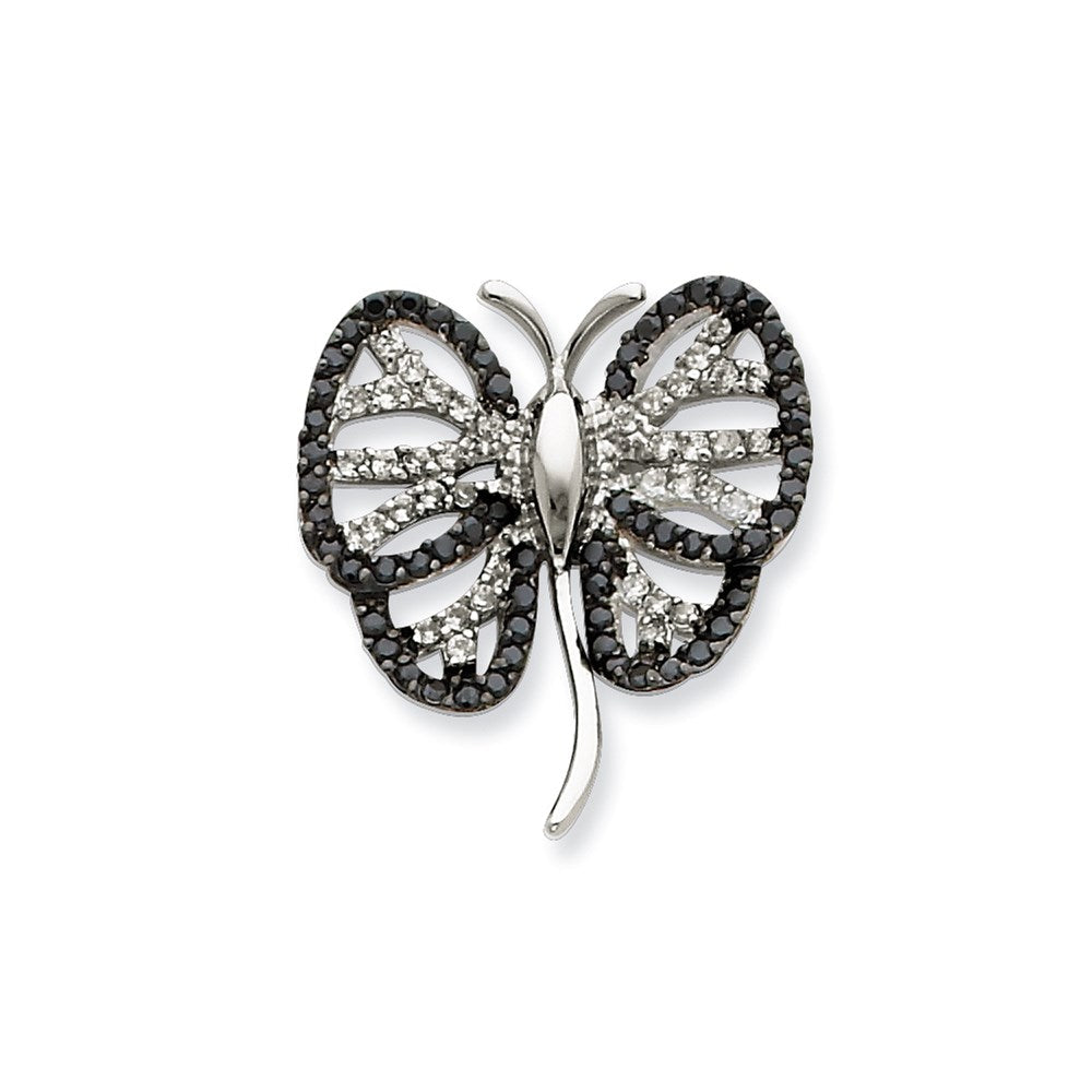Sterlingsilber Schwarz & Klar Zirkonia Libelle Anhänger