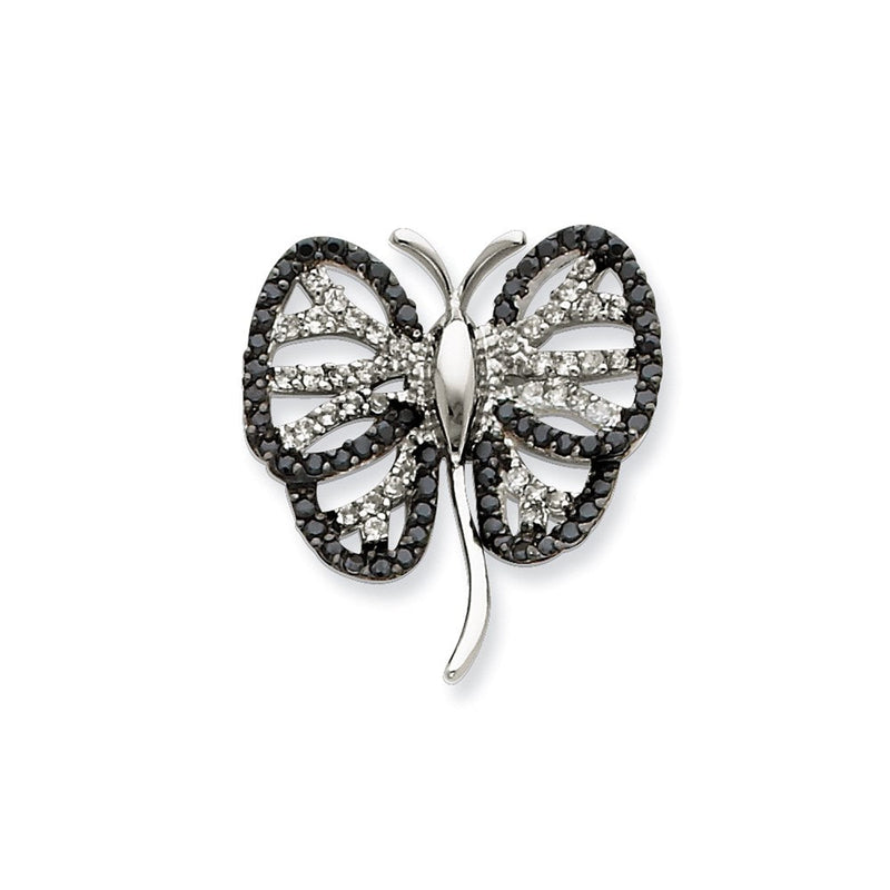 Sterlingsilber Schwarz & Klar Zirkonia Libelle Anhänger