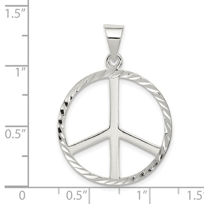 Sterlingsilber Diamantiert Frieden Symbol Anhänger