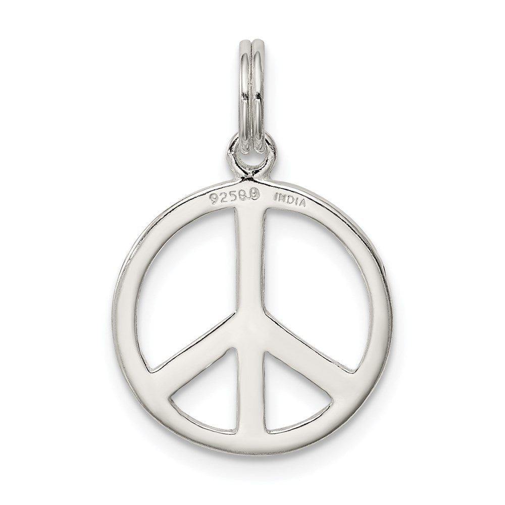 Sterlingsilber Diamantiert Frieden Symbol Charm