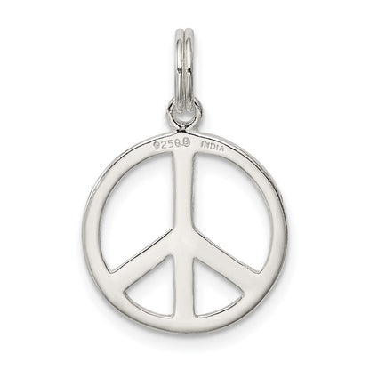Sterlingsilber Diamantiert Frieden Symbol Charm