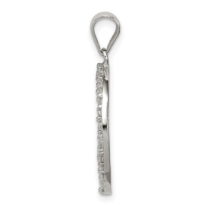 Sterlingsilber Rhodiniert Zirkonia Frieden Symbol Anhänger