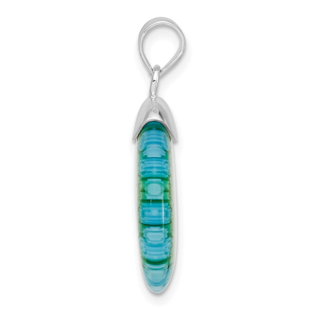 Sterlingsilber Multicolored Glas Poliert Kreis Anhänger