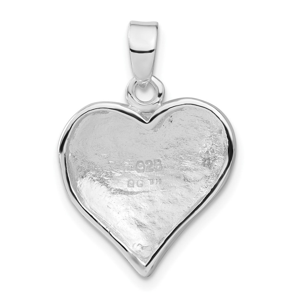 Sterlingsilber Rosa Stellux Kristall & Emailliert Herz Anhänger