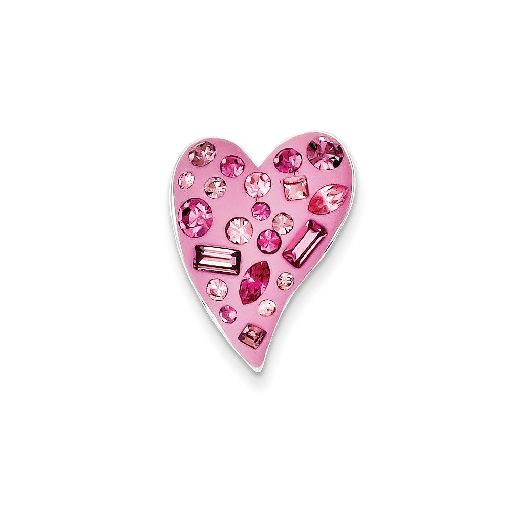 Sterlingsilber Stellux Kristall Rosa Herz Anhänger