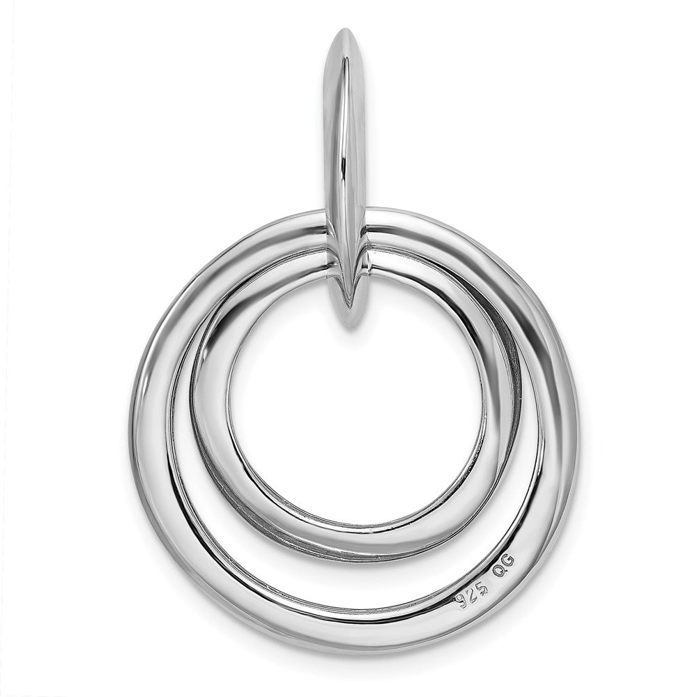 Anhänger aus rhodiniertem Sterlingsilber mit Diamant-Akzenten in mehrfacher Kreisform
