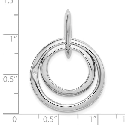 Anhänger aus rhodiniertem Sterlingsilber mit Diamant-Akzenten in mehrfacher Kreisform