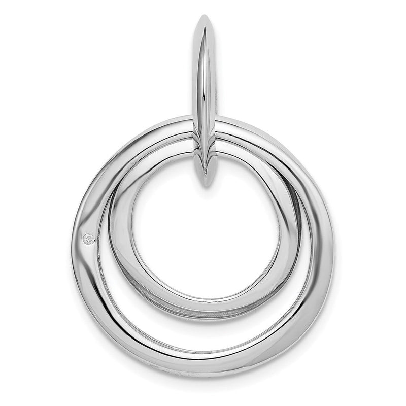 Anhänger aus rhodiniertem Sterlingsilber mit Diamant-Akzenten in mehrfacher Kreisform