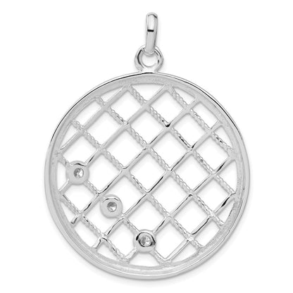 Sterlingsilber Weiß Zirkonia Geflochten Kreis Anhänger