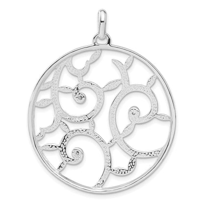 Sterlingsilber Weiß Zirkonia Fantasie Rund Anhänger