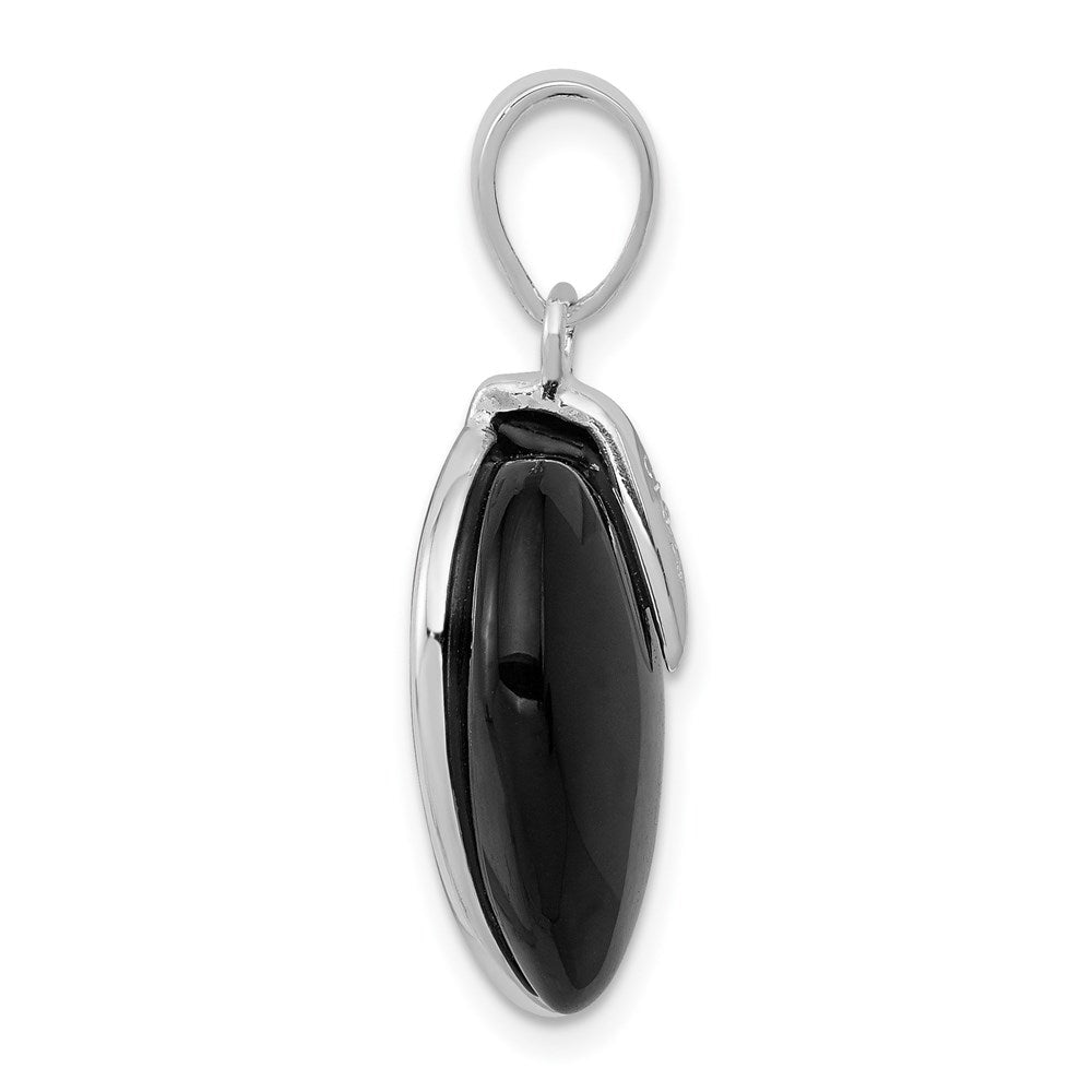 Sterlingsilber Onyx Herz Anhänger