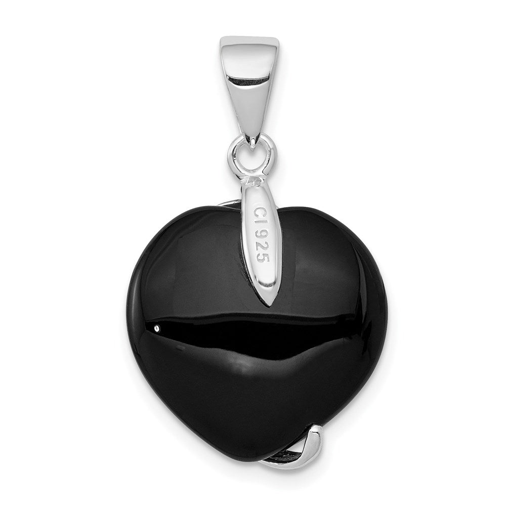 Sterlingsilber Onyx Herz Anhänger