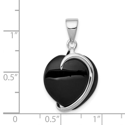 Sterlingsilber Onyx Herz Anhänger