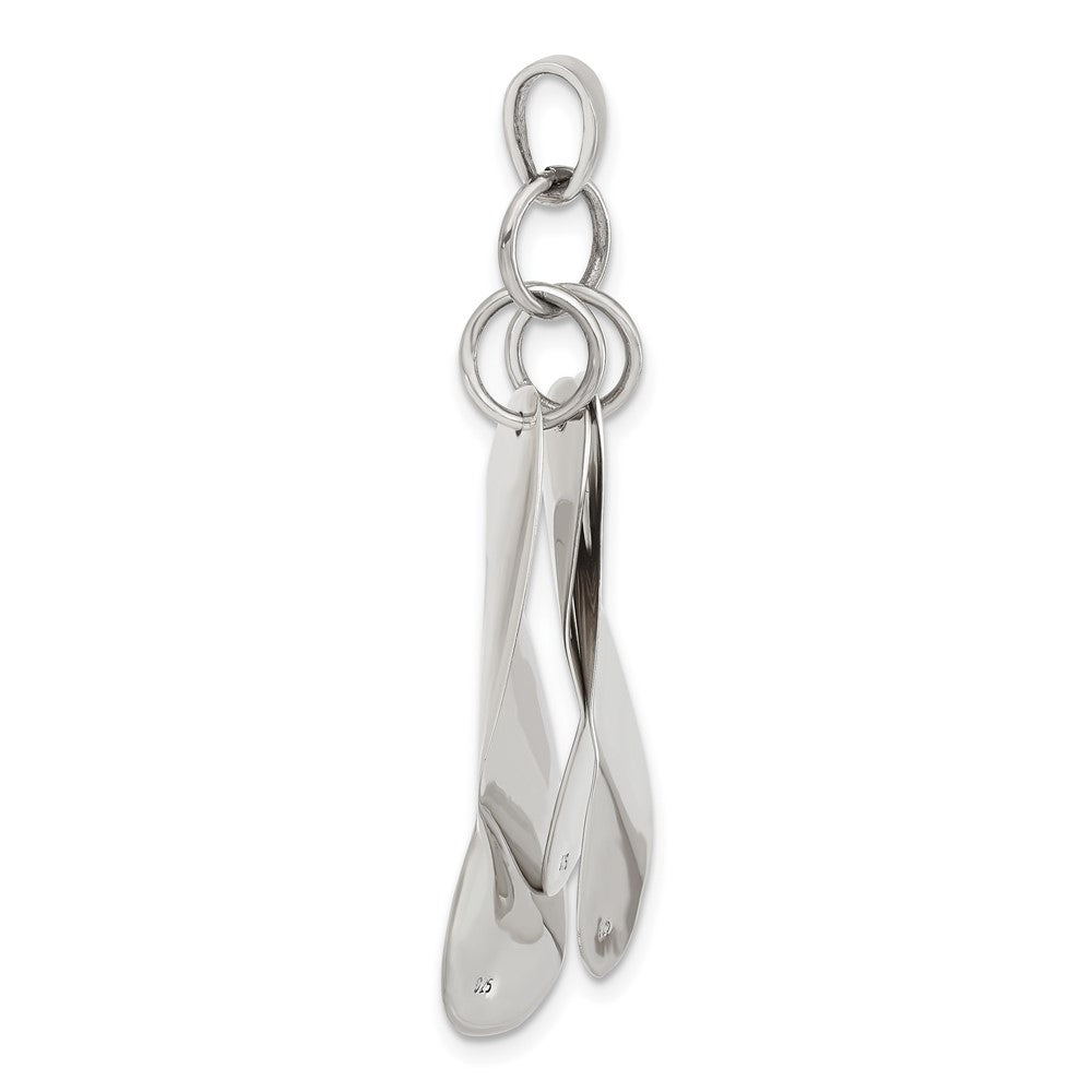 Sterlingsilber Poliert Contemporary Dreifach Bent Oval Shapes Anhänger