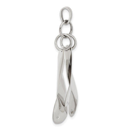Sterlingsilber Poliert Contemporary Dreifach Bent Oval Shapes Anhänger