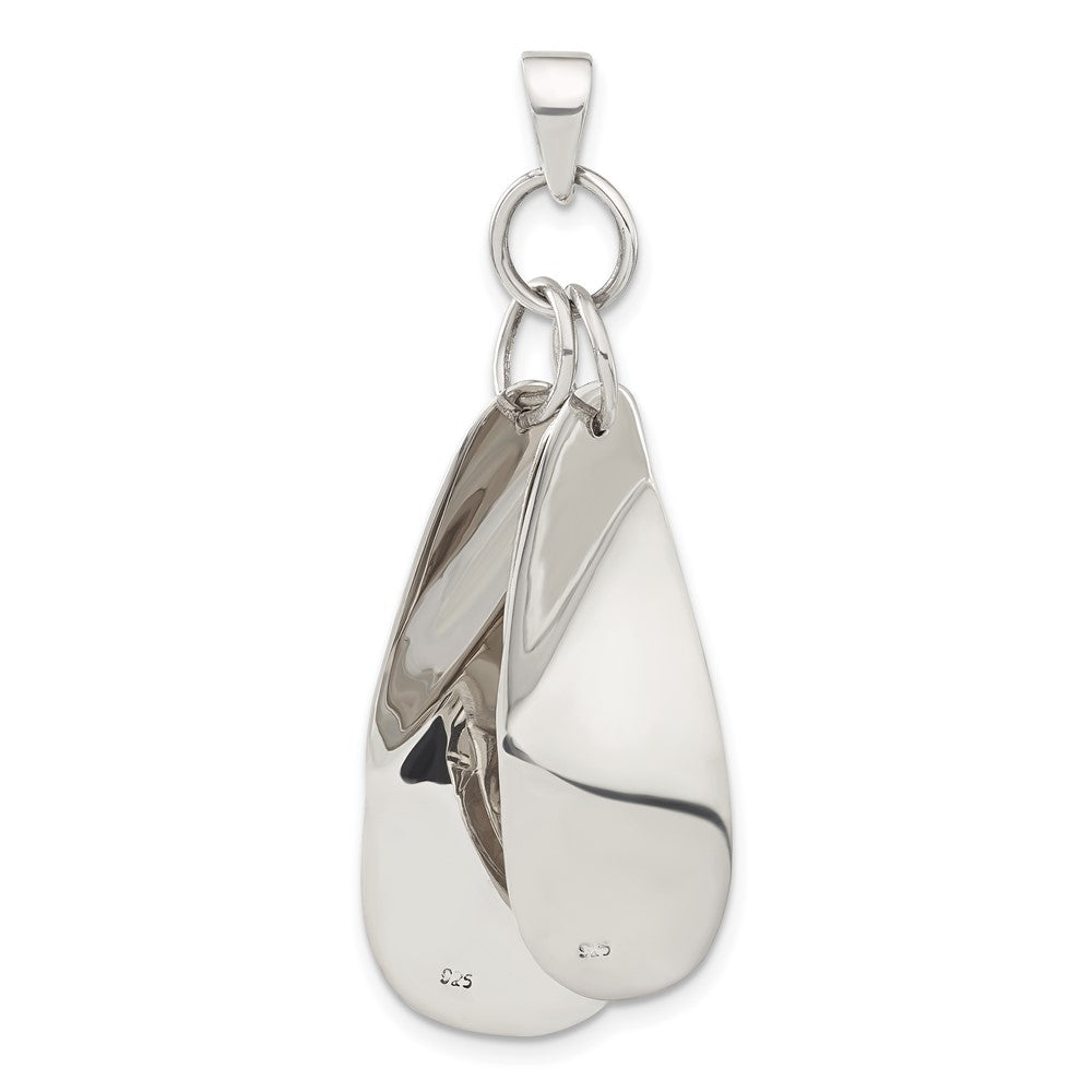 Sterlingsilber Poliert Contemporary Dreifach Bent Oval Shapes Anhänger