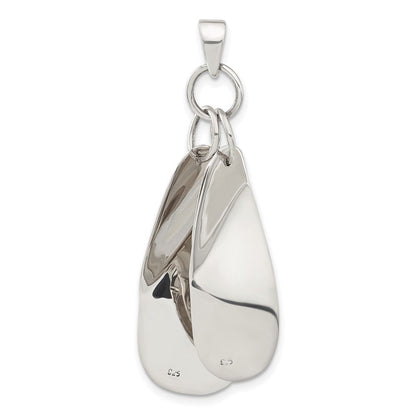 Sterlingsilber Poliert Contemporary Dreifach Bent Oval Shapes Anhänger