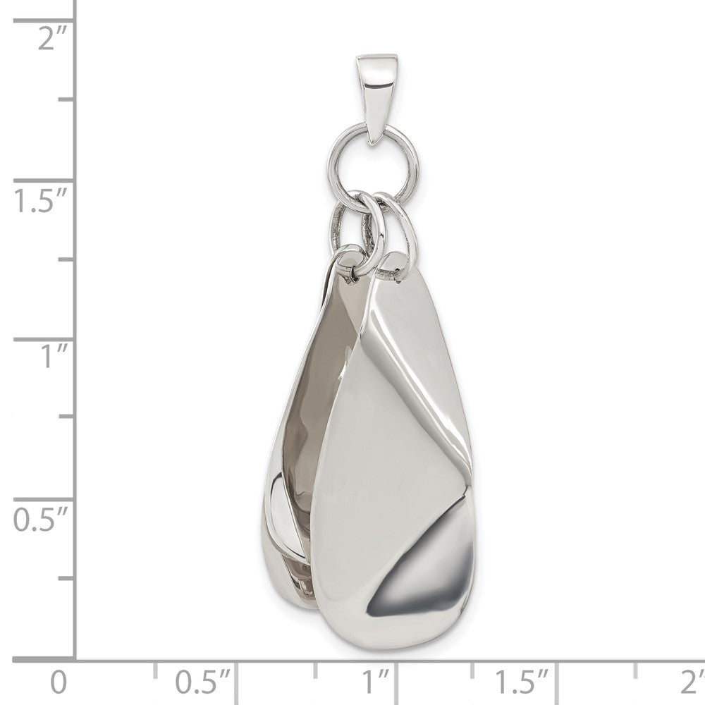 Sterlingsilber Poliert Contemporary Dreifach Bent Oval Shapes Anhänger