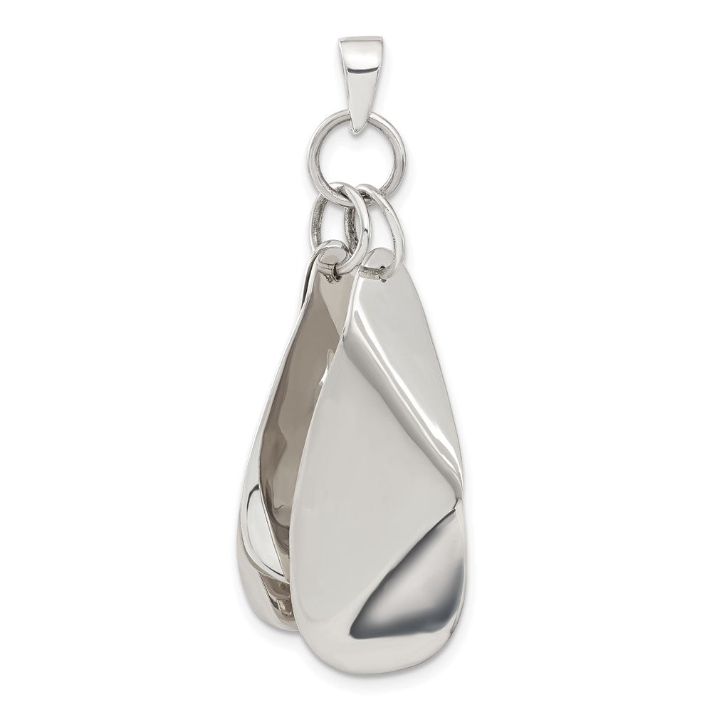 Sterlingsilber Poliert Contemporary Dreifach Bent Oval Shapes Anhänger