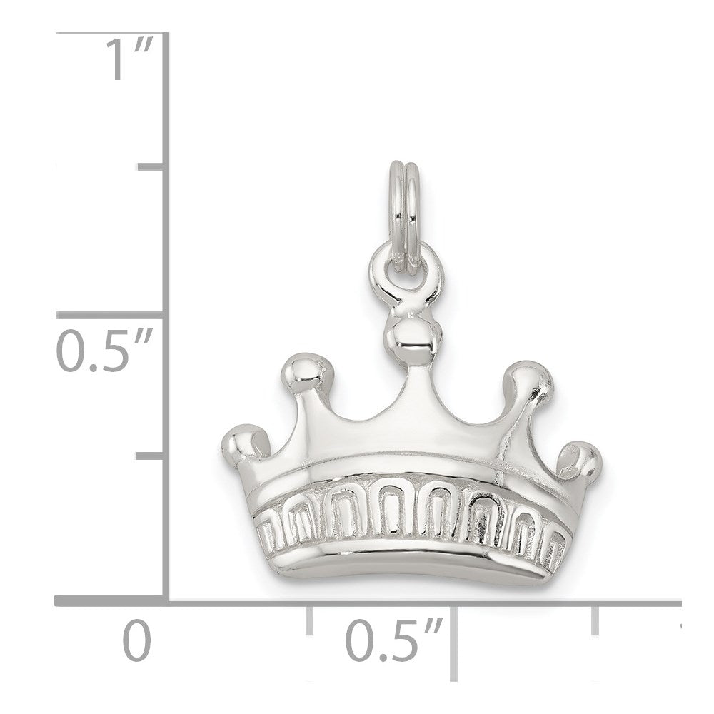 Sterlingsilber Poliert Krone Charm