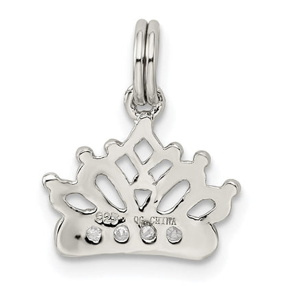 Sterlingsilber Rhodiniert Zirkonia Poliert Krone Charm