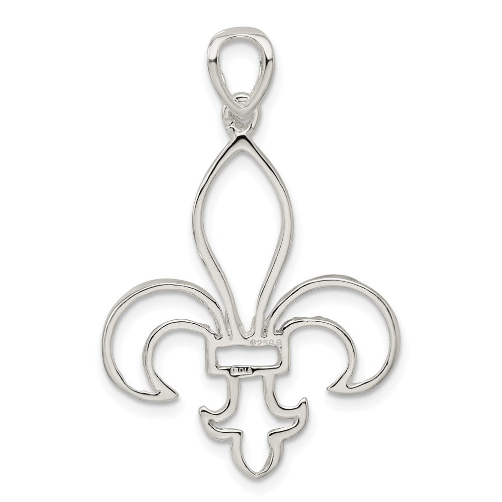 Sterlingsilber Ausgeschnitten Fleur De Lis Anhänger