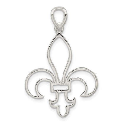 Sterlingsilber Ausgeschnitten Fleur De Lis Anhänger