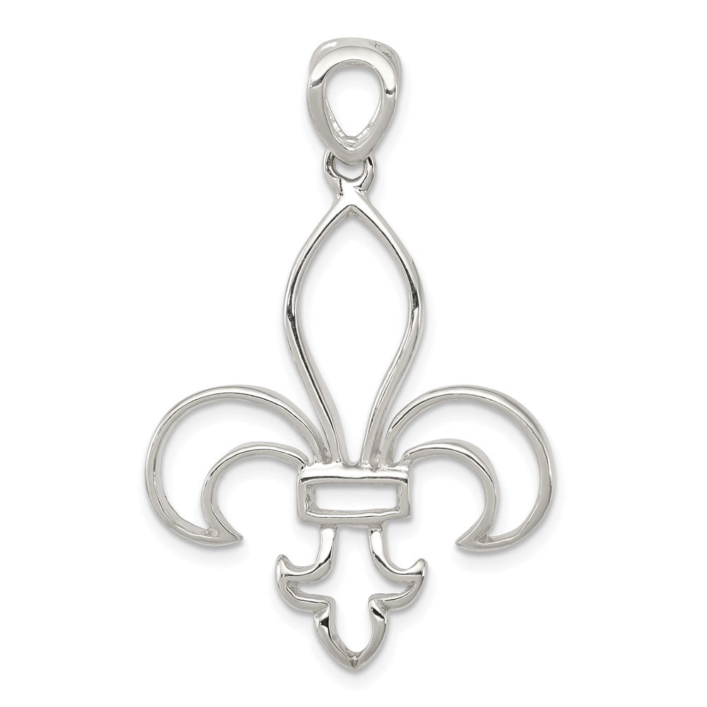 Sterlingsilber Ausgeschnitten Fleur De Lis Anhänger
