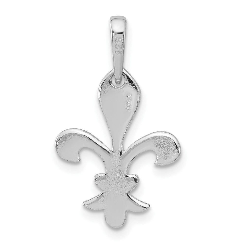 Sterlingsilber Poliert Fleur De Lis Hängend Anhänger
