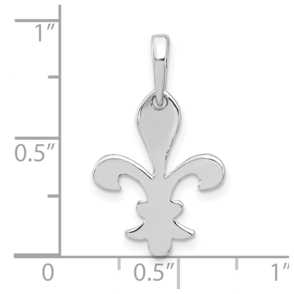 Sterlingsilber Poliert Fleur De Lis Hängend Anhänger