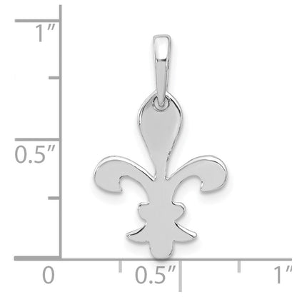 Sterlingsilber Poliert Fleur De Lis Hängend Anhänger