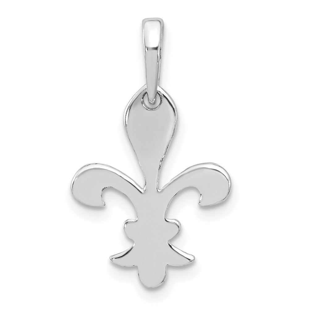 Sterlingsilber Poliert Fleur De Lis Hängend Anhänger