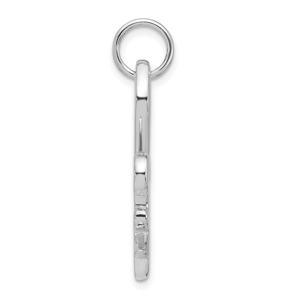 Sterlingsilber Poliert Fleur De Lis Hängend Anhänger