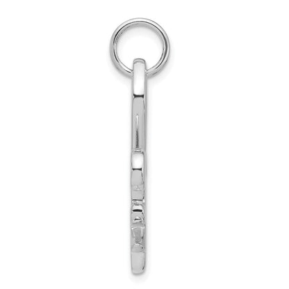 Sterlingsilber Poliert Fleur De Lis Hängend Anhänger