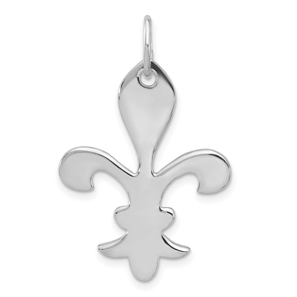 Sterlingsilber Poliert Fleur De Lis Hängend Anhänger