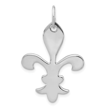 Sterlingsilber Poliert Fleur De Lis Hängend Anhänger