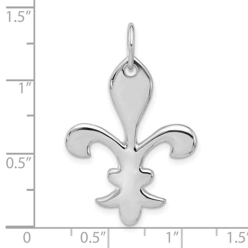 Sterlingsilber Poliert Fleur De Lis Hängend Anhänger