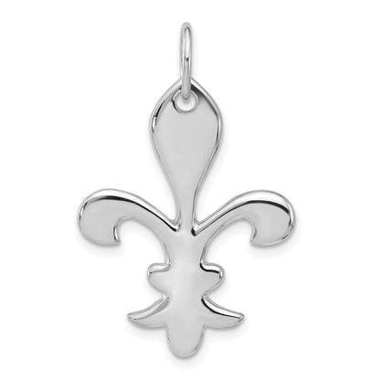 Sterlingsilber Poliert Fleur De Lis Hängend Anhänger