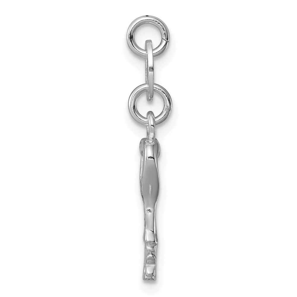 Sterlingsilber Rhodiniert Poliert Schloss & Key Charm